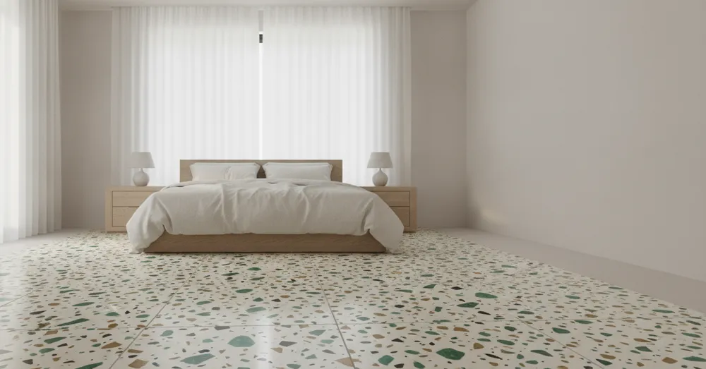 jade-terrazzo in bedroom